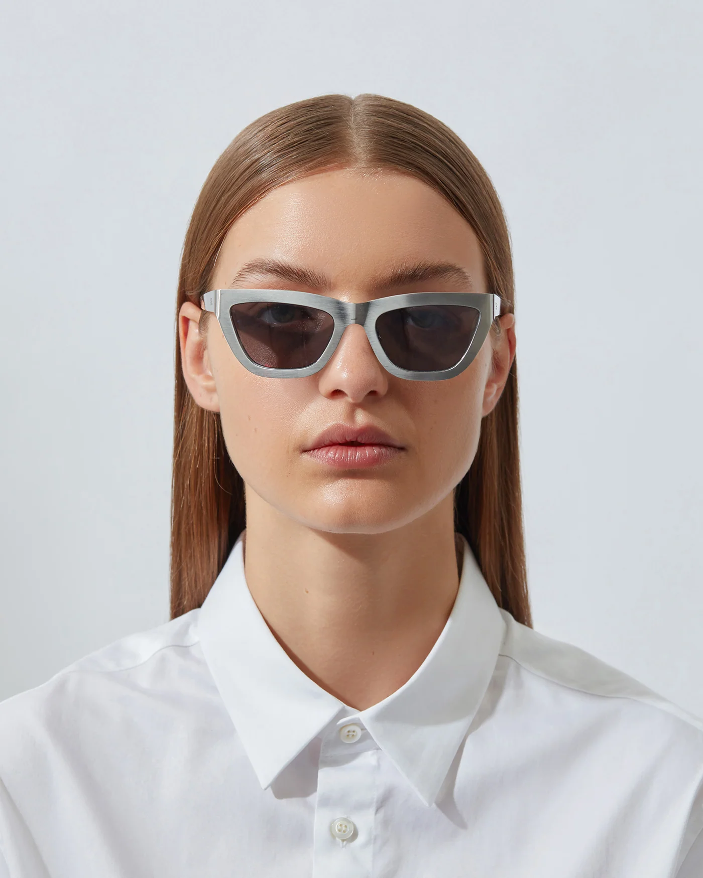 The Cateye Sunglasses | Recycled Steel | Silver Mirror Poly Renew Lenses - Image 4