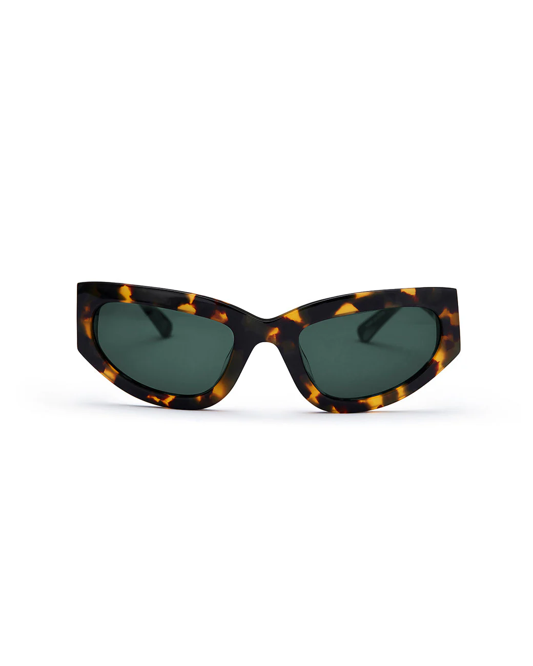 The Wrap Sunglasses | Tortoiseshell | Green Lenses