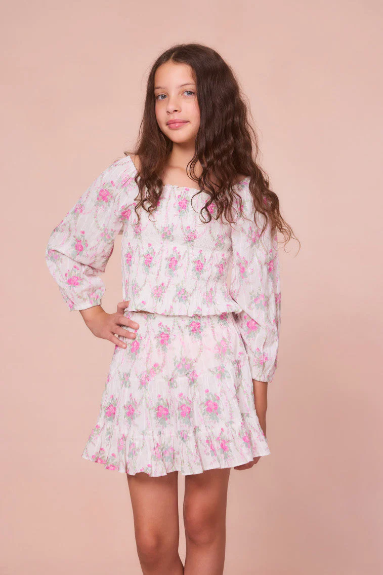Girls Raf Cotton Floral Skirt | Rose Picnic - Image 4