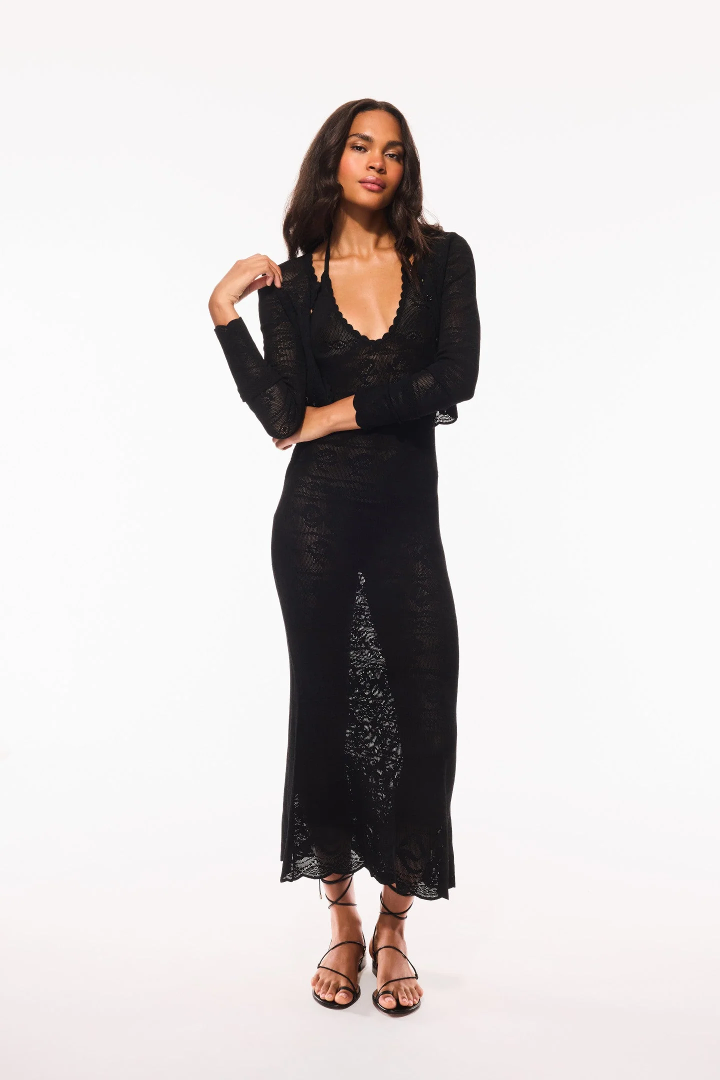 Gretta Knit Bow Cardigan | Black - Image 4