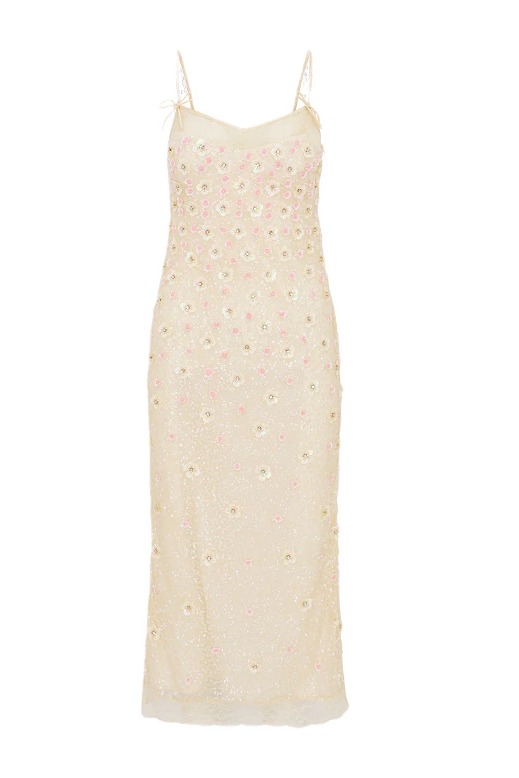 Mirrian Beaded Maxi Dress | Off White - Image 6