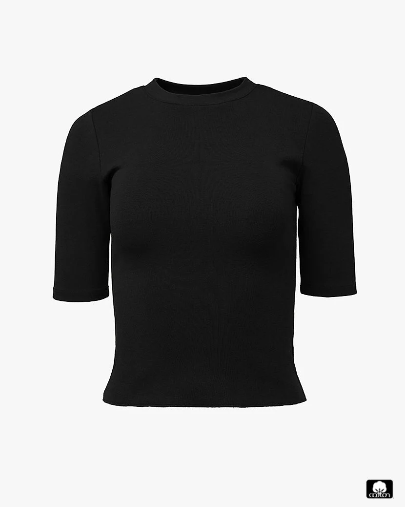 3/4" Sleeve Crew Tee | Black - Image 2