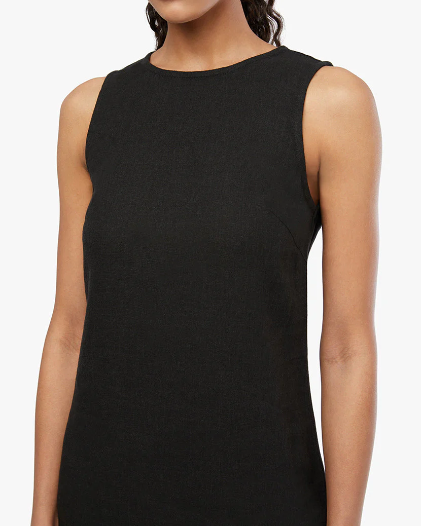 A-line Muscle Dress | Black - Image 3