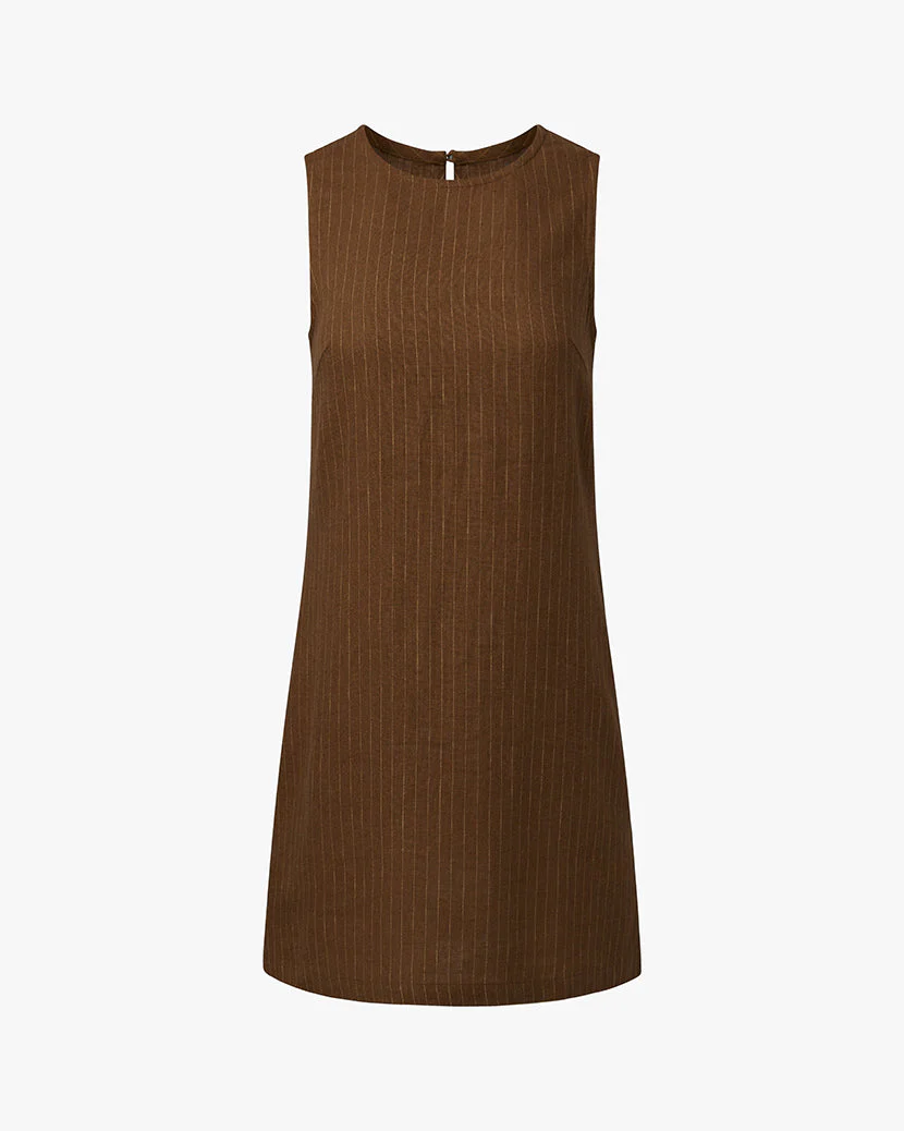 A-line Muscle Dress | Brown - Image 2