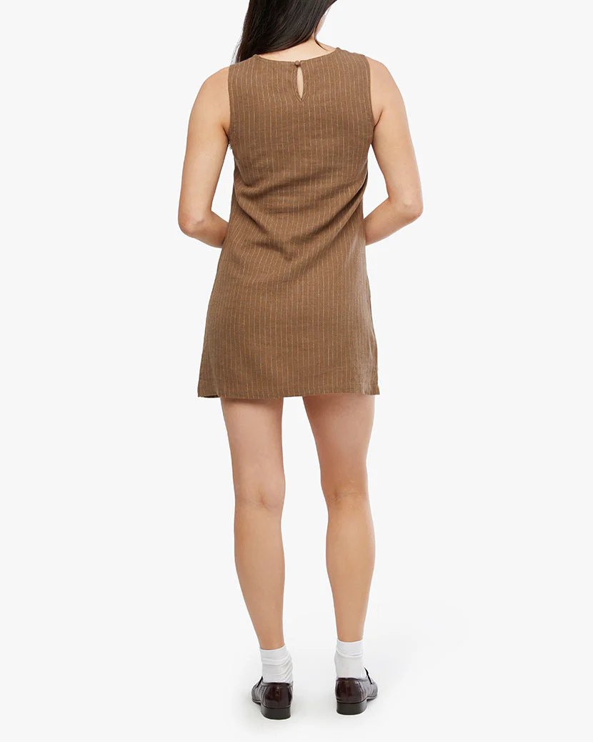 A-line Muscle Dress | Brown - Image 5