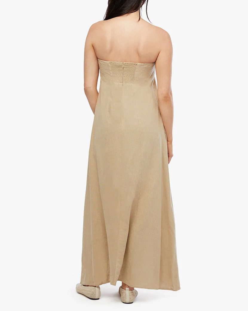 A-line Strapless Midi Dress | Safari - Image 5