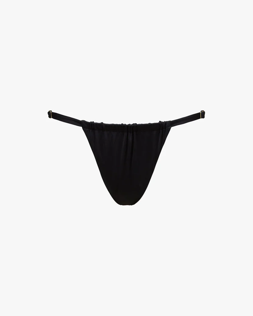 Adjustable Ruched Bikini Bottom | Black (V2) - Image 2