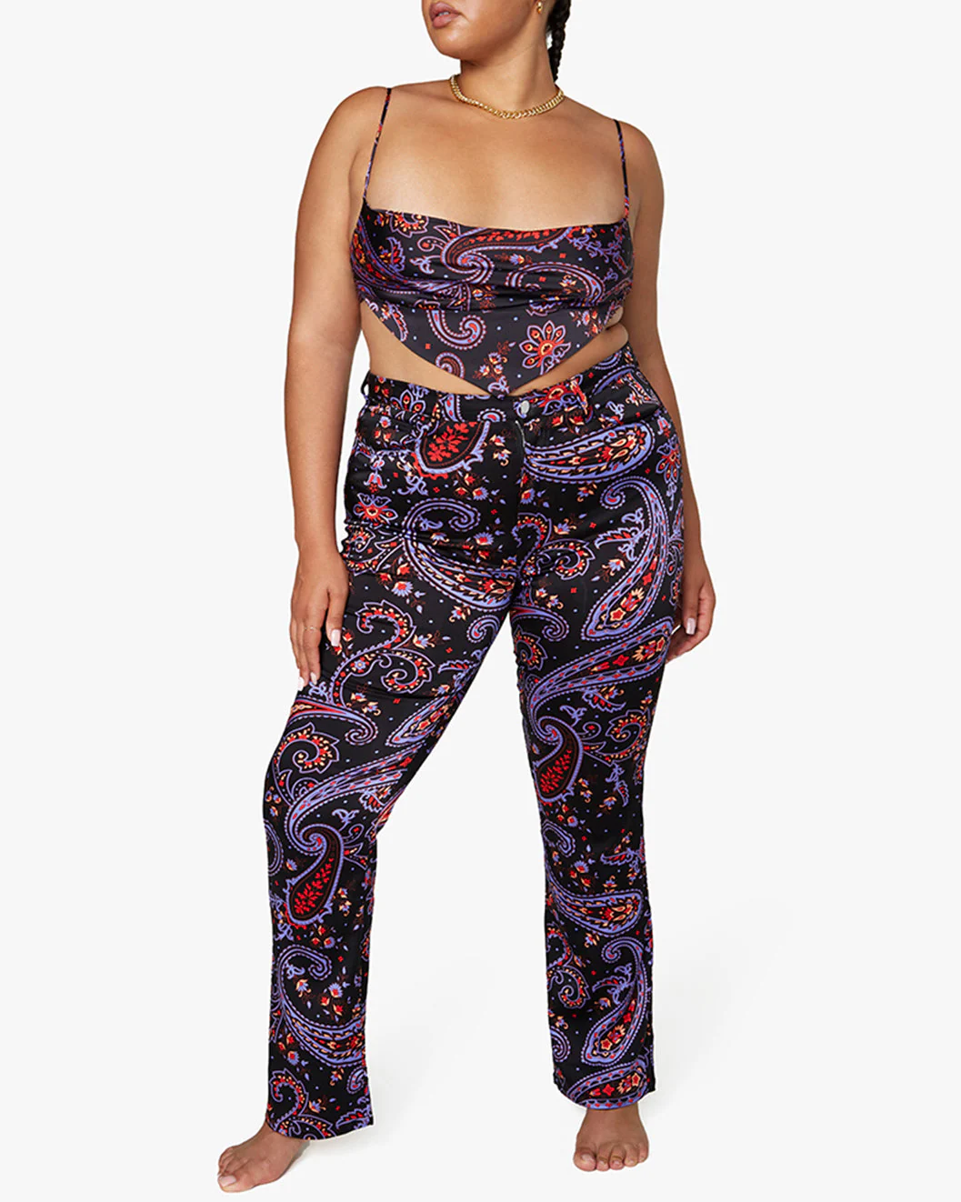 Ankle Flare Paisley Pant | Black Multi - Image 6