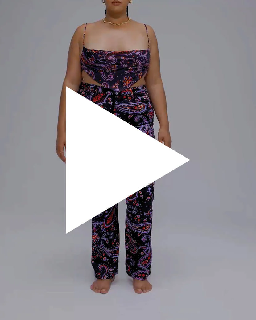 Ankle Flare Paisley Pant | Black Multi - Image 7
