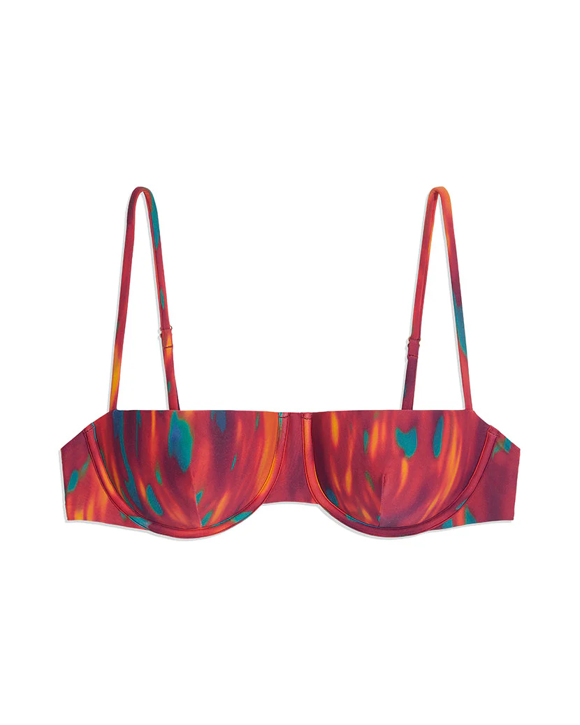 Balconette Fire Tie Dye Bikini Top | Spicy Orange - Image 2