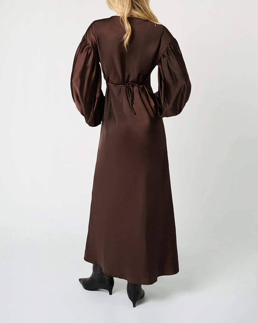 Balloon Sleeve Maxi Dress | Chestnut - Image 6