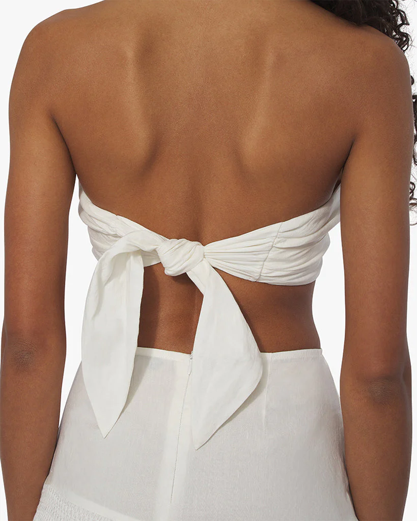 Bandana Wrap Linen Halter Top | Off White - Image 5