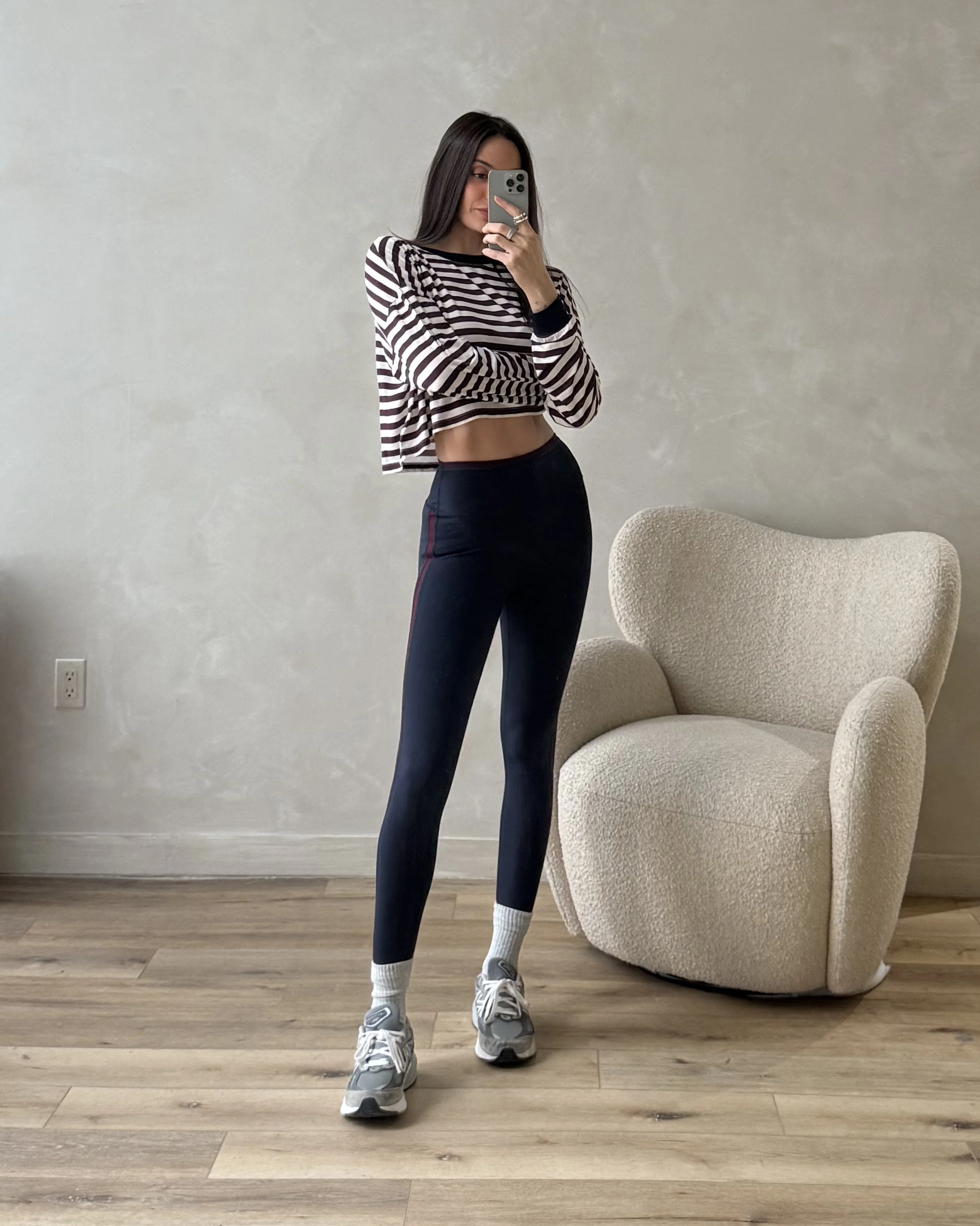Baseball Longsleeve Top | Cherry Lacquer x White - Image 4