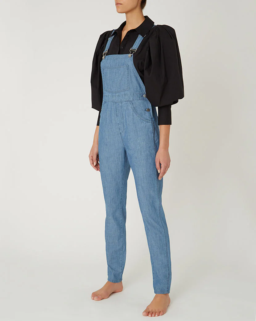 Basic Linen Overalls | Sky Chambray - Image 3