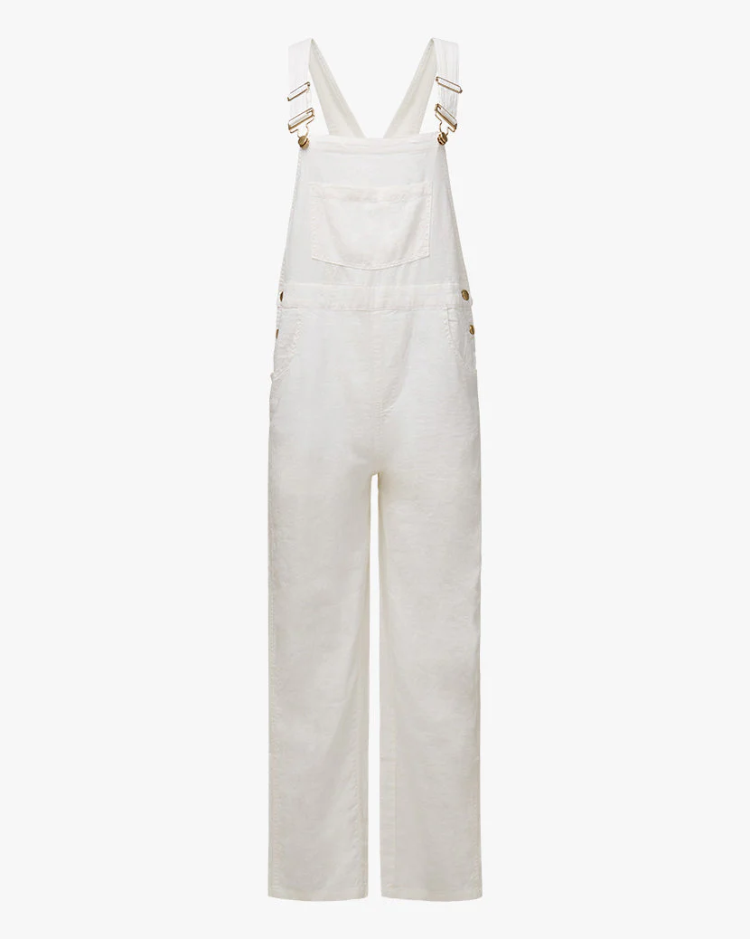 Basic Linen Overalls | White (V3) - Image 2