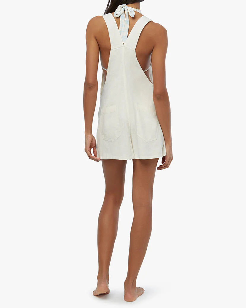 Basic Linen Short Overalls | White (V3) - Image 4