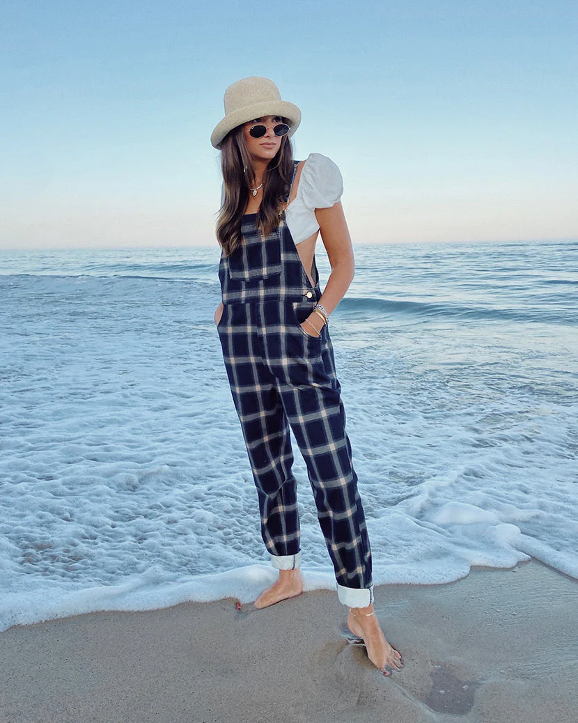Basic Plaid Overalls | Grey Plaid - Image 2