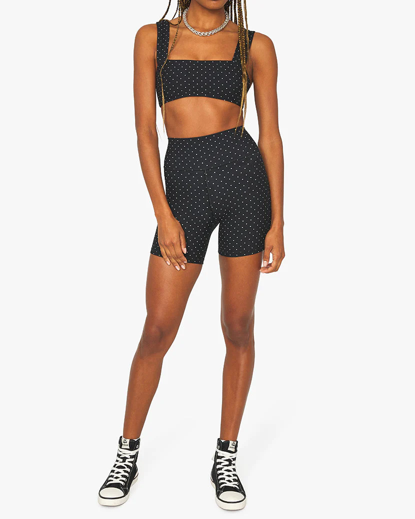 Biker Micro Polka Dot Short | Black - Image 5