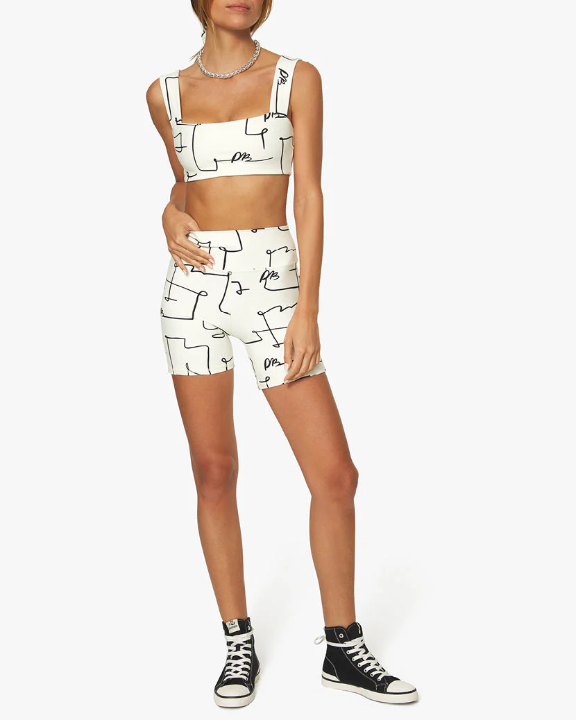 Biker Scribble Shorts | Off White Multi - Image 5