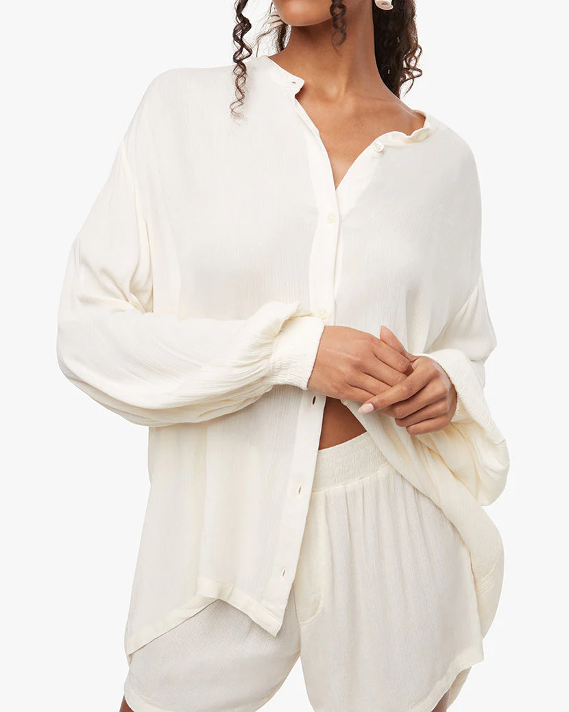 Billow Sleeve Button Up | Off White
