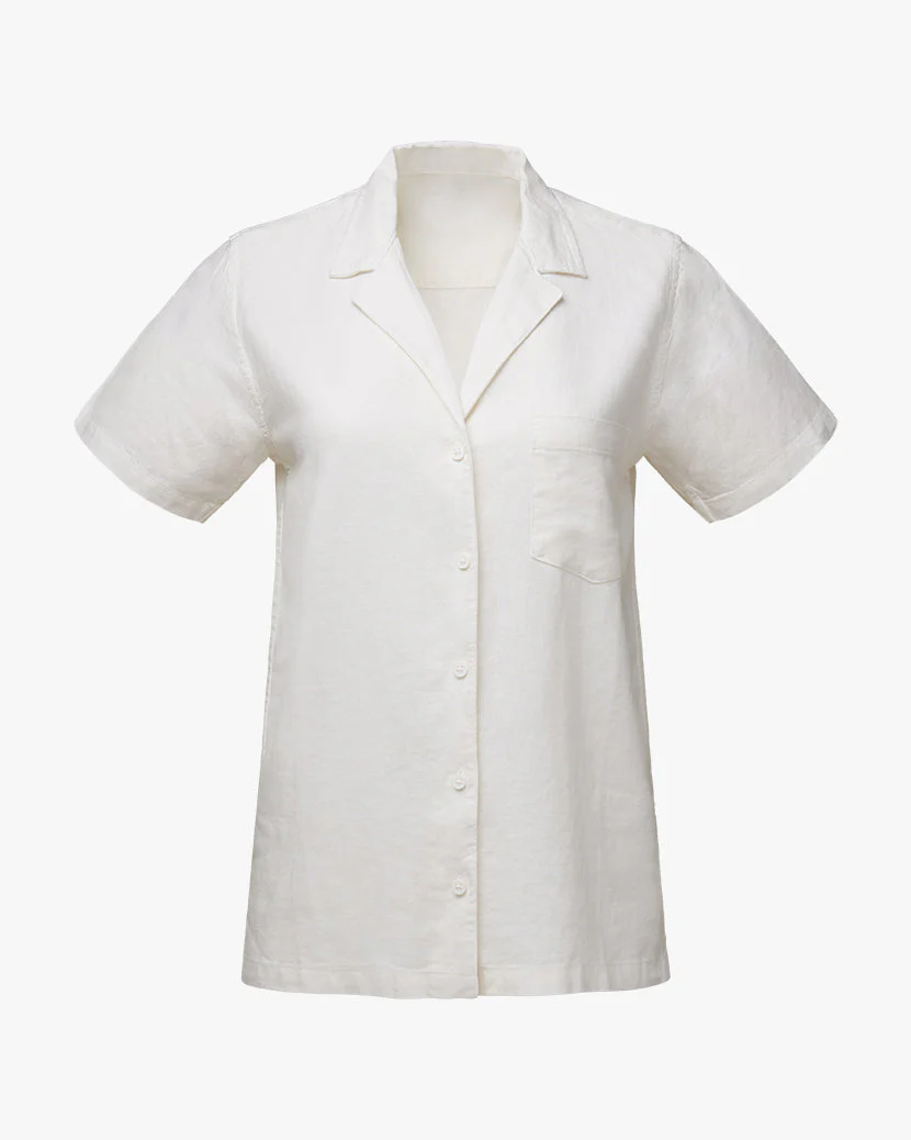 Boxy Linen Overshirt | White - Image 2