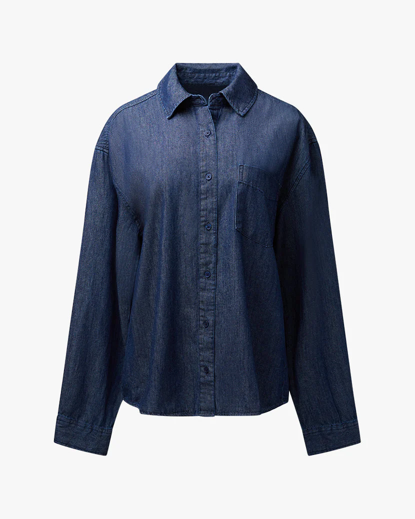Boyfriend Chambray Overshirt | Raw Blue - Image 2