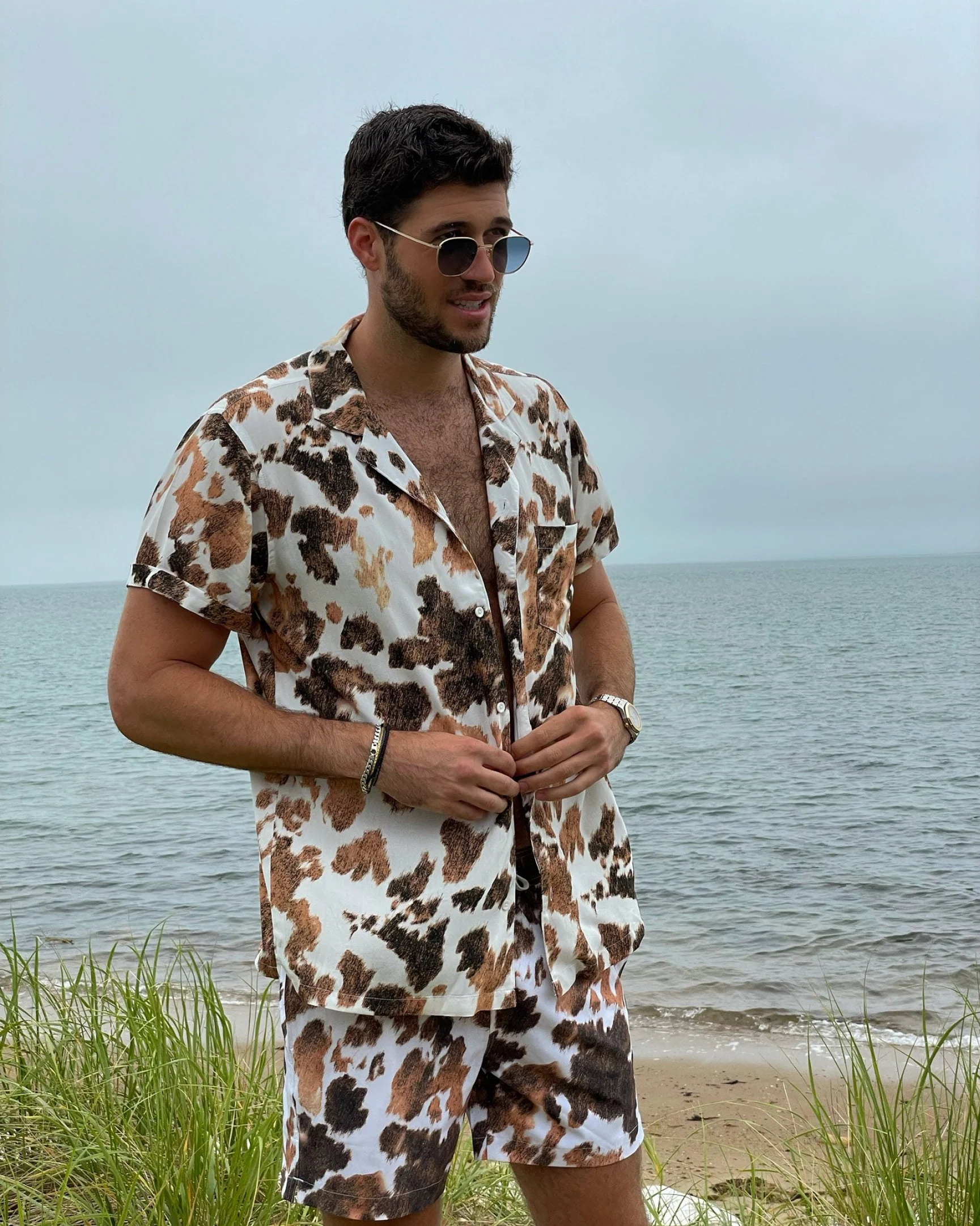 Boyfriend Cowhide Shirt | Brown Multi - Image 2