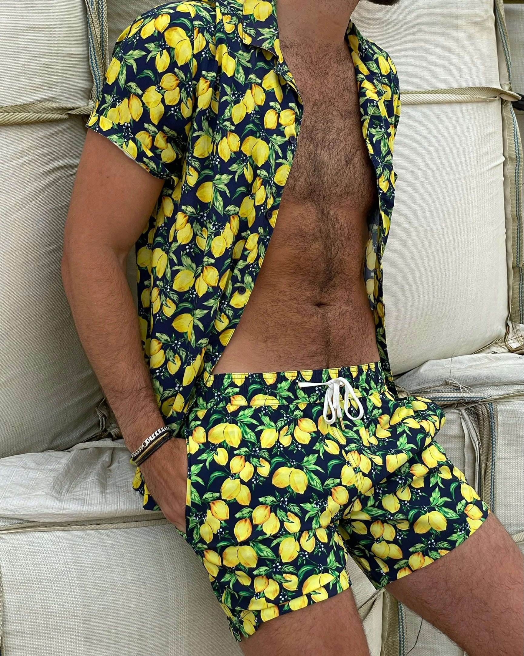 Boyfriend Lemons All Over Shirt | Navy Multi - Image 2