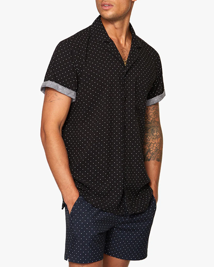 Boyfriend Micro Polka Dots Shirt | Black - Image 4