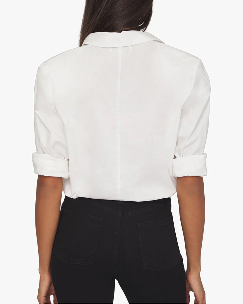 Button Down Cotton Poplin Bodysuit | Optic White - Image 4
