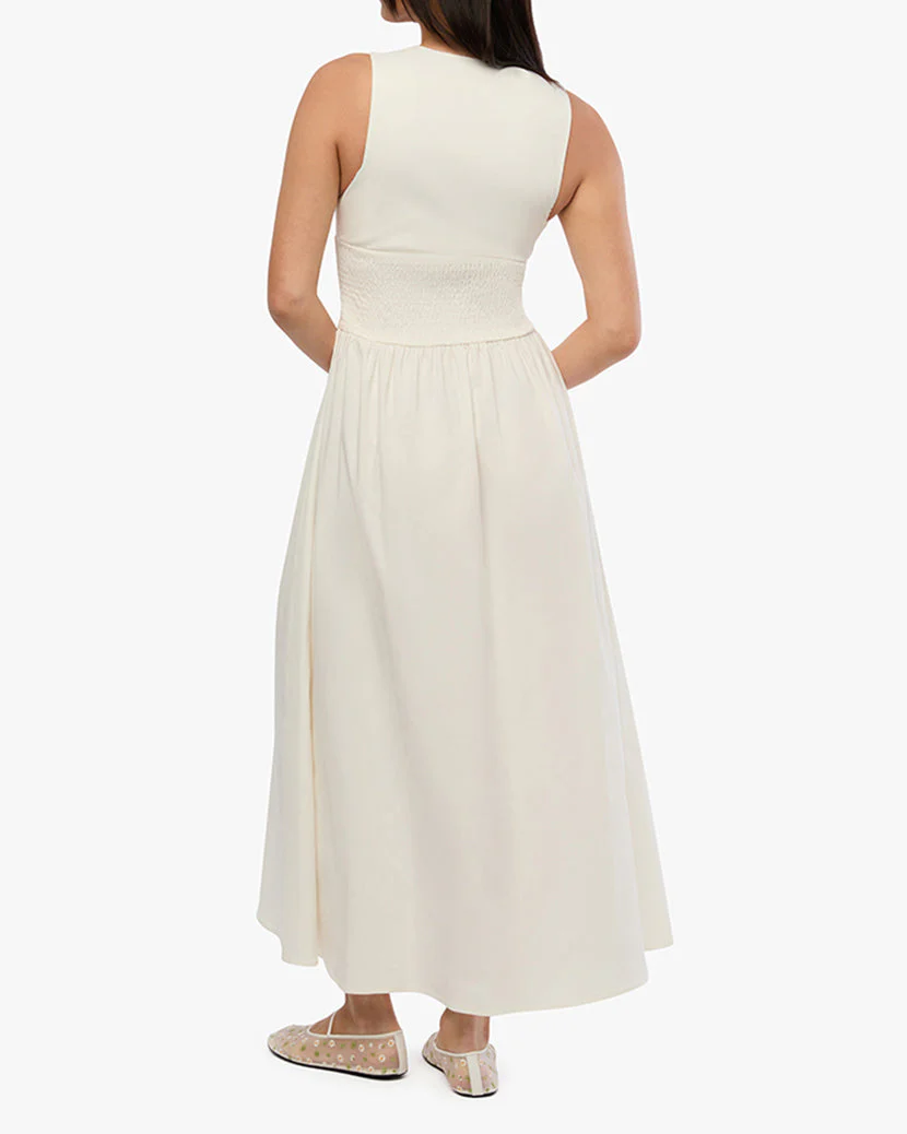 Button Front Scallop Dress | White - Image 5