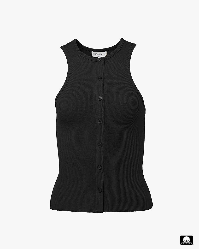 Button Up Tank | Black - Image 2