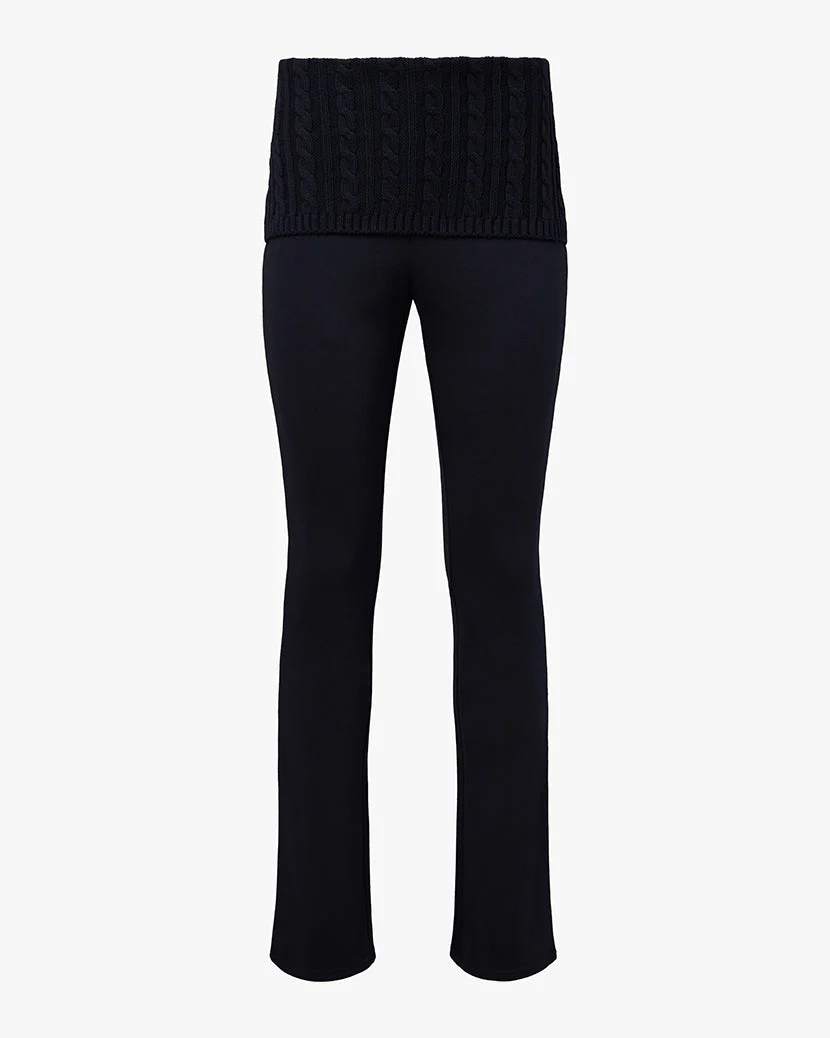 Cable Knit Roll Over Pant | Navy - Image 2