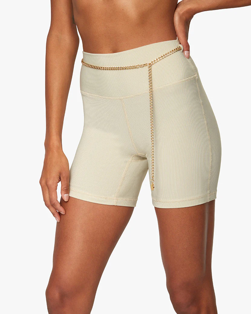 Chain Rib Bike Shorts | Khaki - Image 4