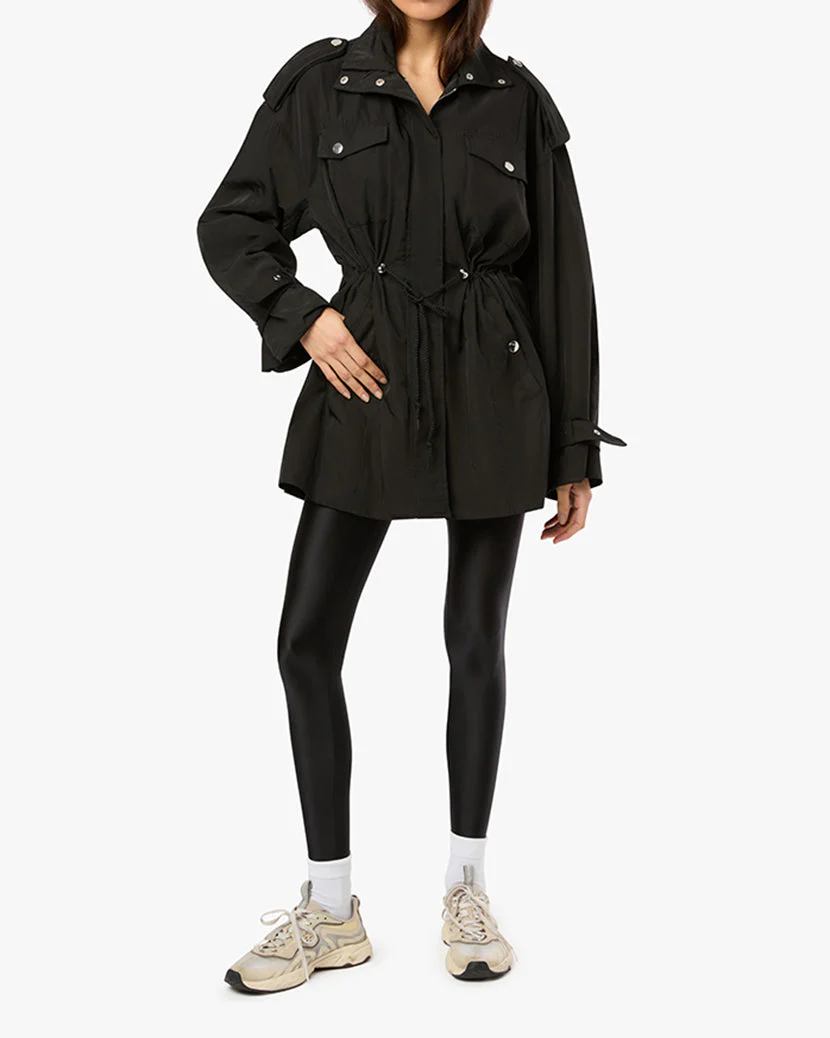 Cinched Waist Anorak Jacket | Black - Image 3