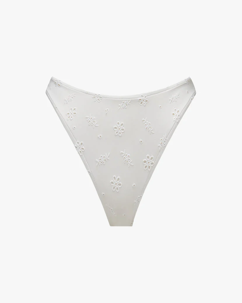 Classic Scoop Eyelet Bikini Bottom | Off White - Image 2