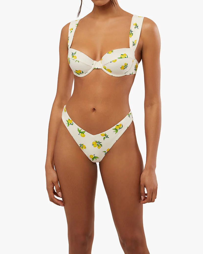 Claudia Ditsy Lemons Bikini Top | Off White - Image 4