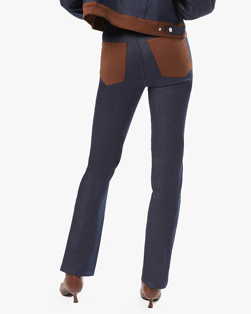 Color Block Indigo Comfort Stretch Icon Jeans | Raw Blue Copper - Image 5