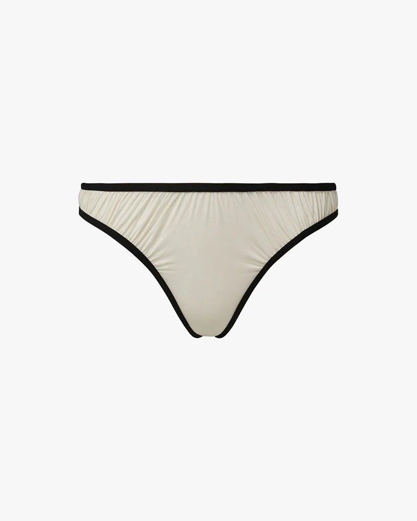 Contrast Scrunchie Scoop Bottom | Ivory x Black - Image 2