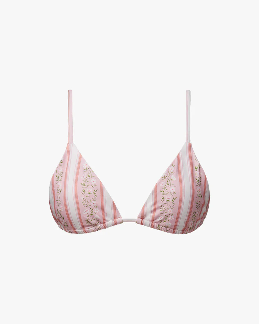 Cooper Floral Stripes Bikini Top | Baby Pink - Image 2