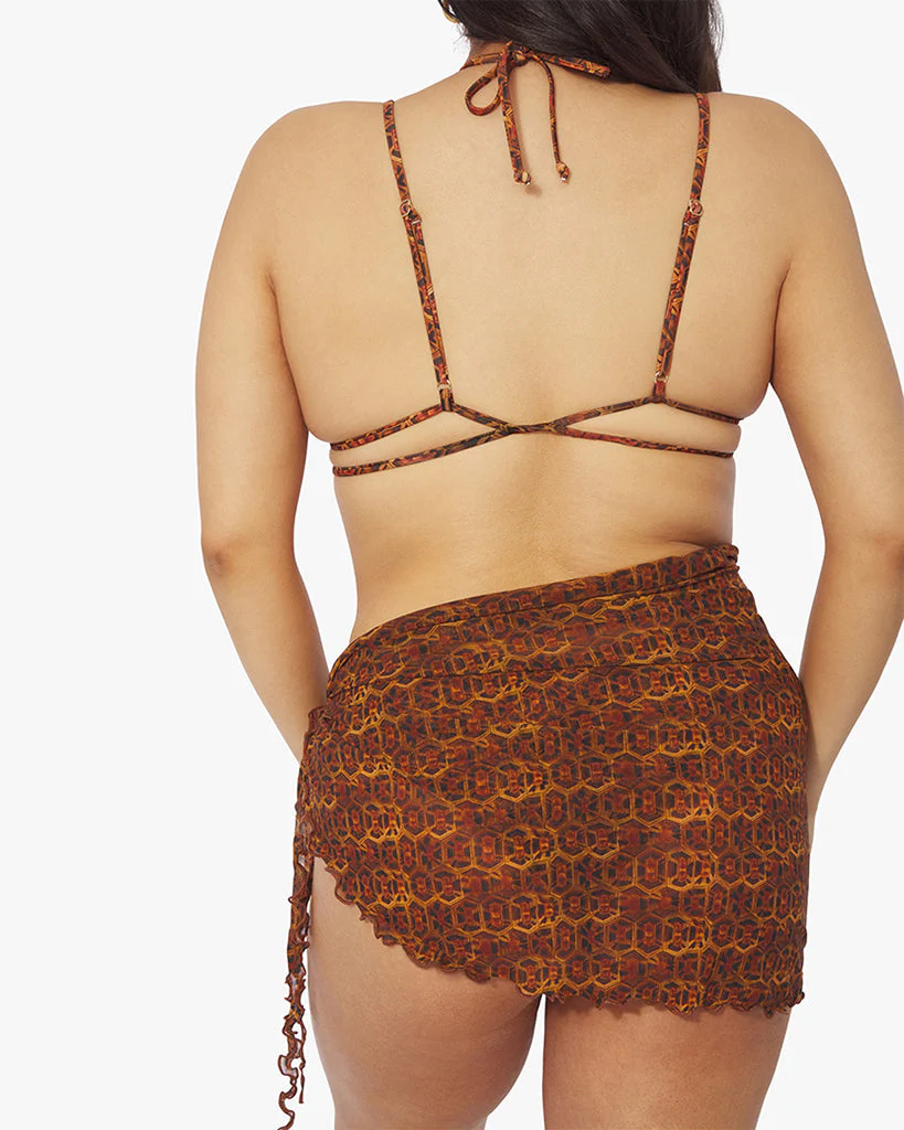 Cooper Wrap Tortoise Shell Bikini Top | Tan - Image 5