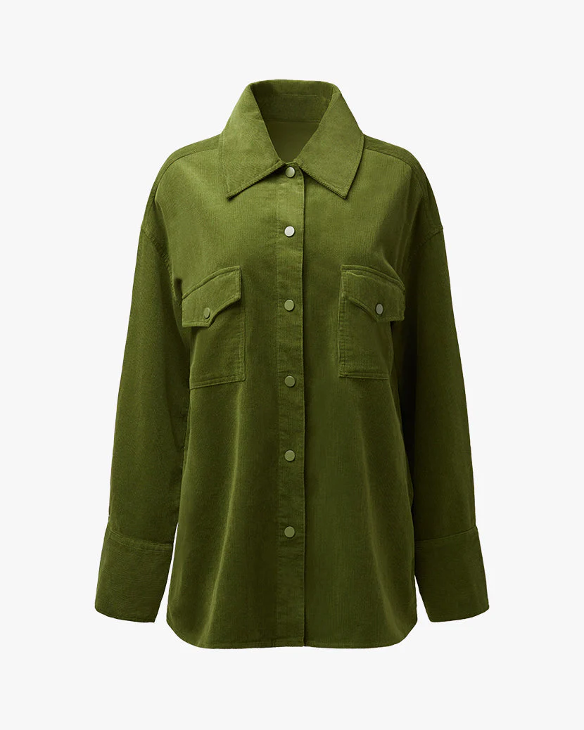 Corduroy Shacket | Basil - Image 2