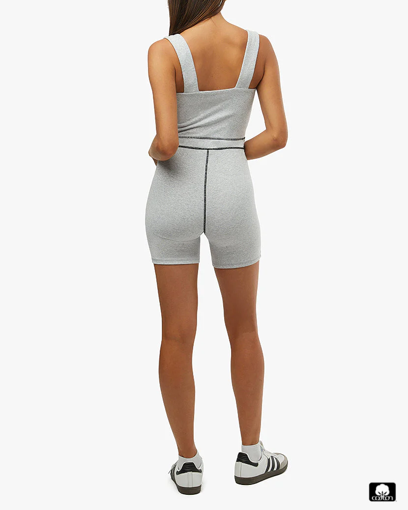 Corset Bodysuit | Light Heather Grey - Image 5