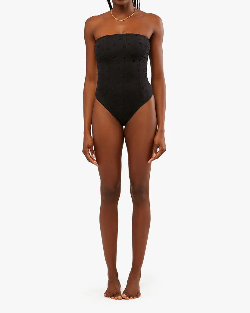 Corset Eyelet One Piece | Black - Image 5