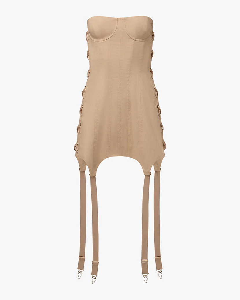 Corset Garter Mini Dress | Blush - Image 2
