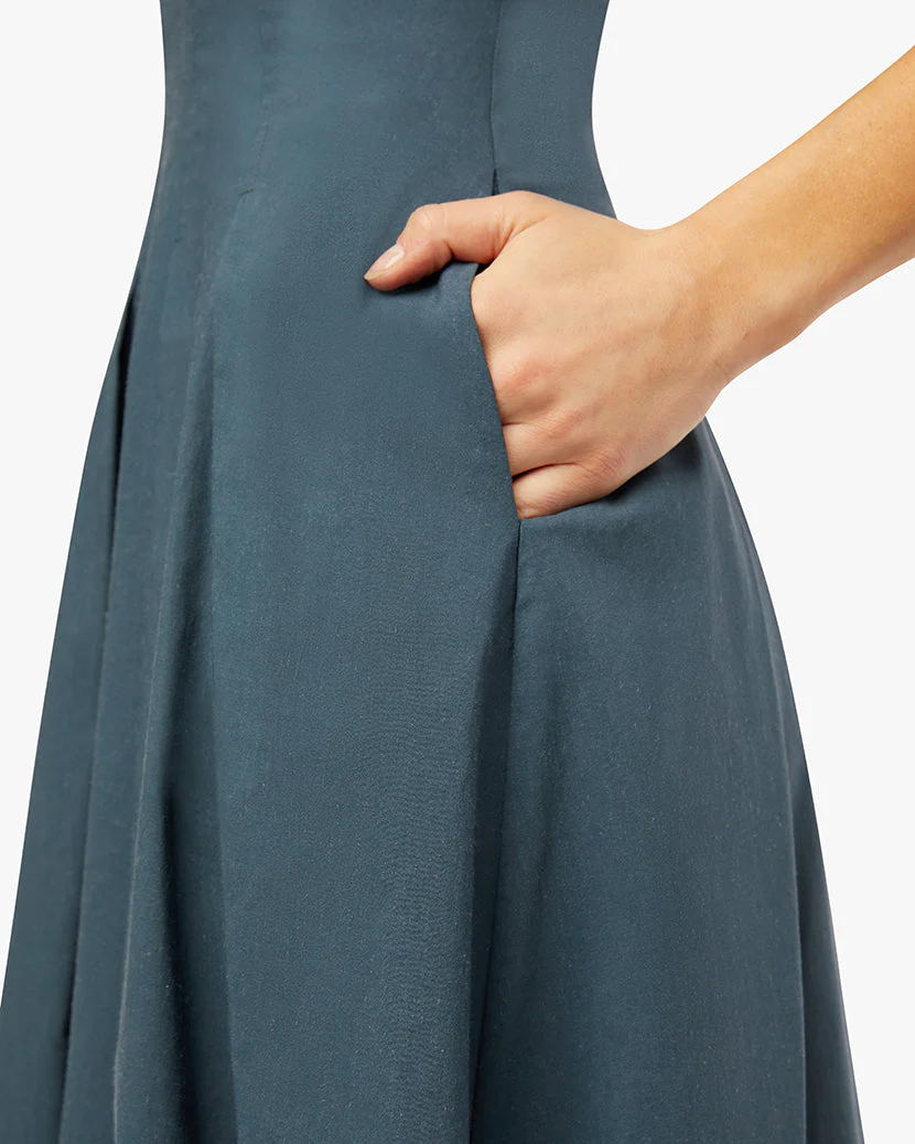 Corset Pleated Midi Dress | Deep Storm (V1) - Image 5