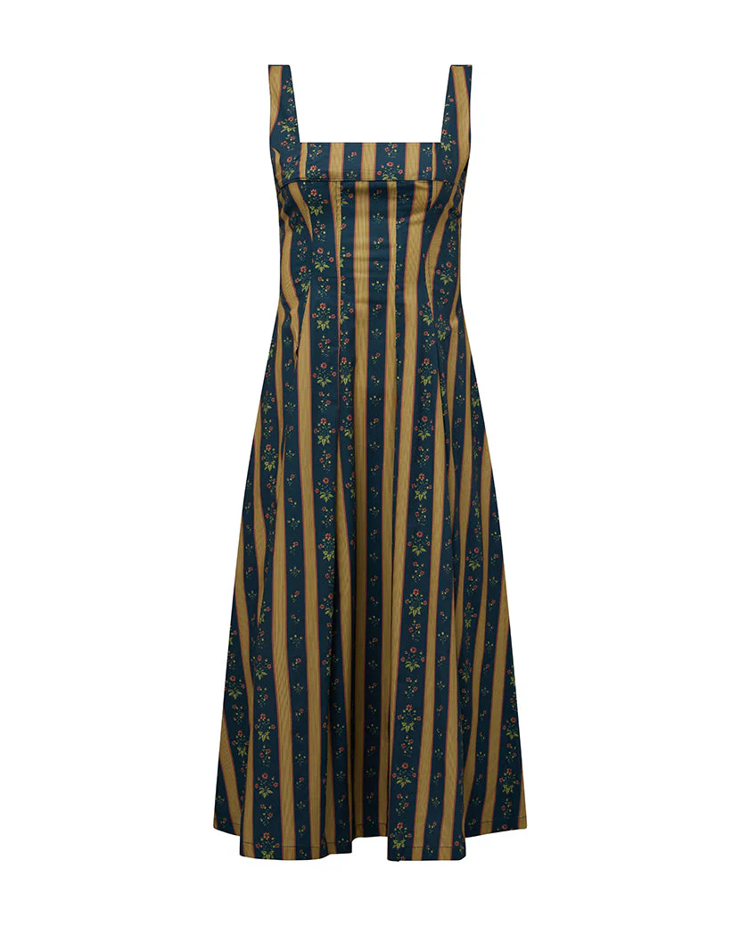 Corset Pleated Midi Dress | Deep Storm (V2) - Image 2