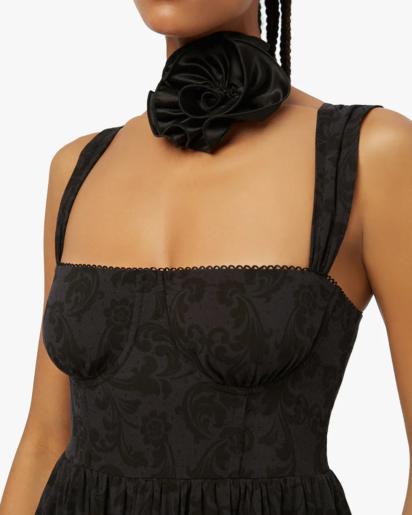 Corset Poplin Moody Baroque Maxi Dress | Black - Image 6