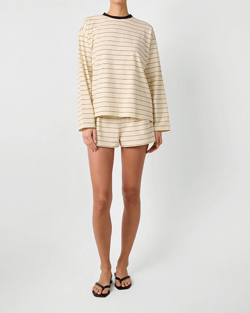 Cotton Knit Pull On Shorts | Antique White - Image 4