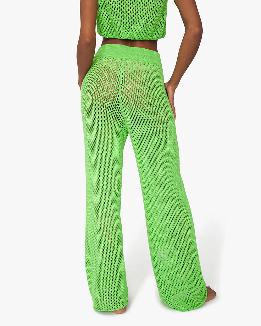Crochet Drawcord Pant | Neon Green - Image 4